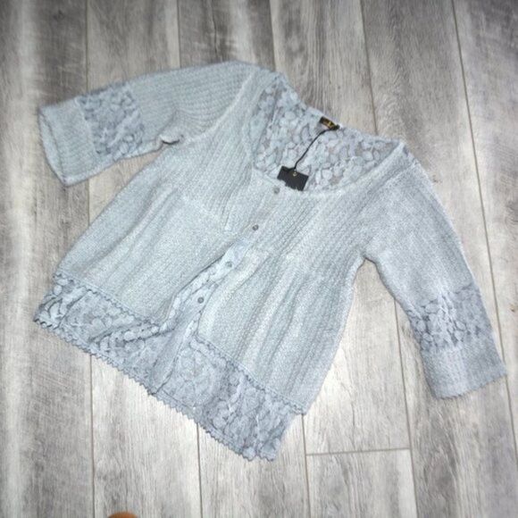 LOLA MADE IN ITALY - 3/4 Open Lace Cardigan - Picture 2 of 3